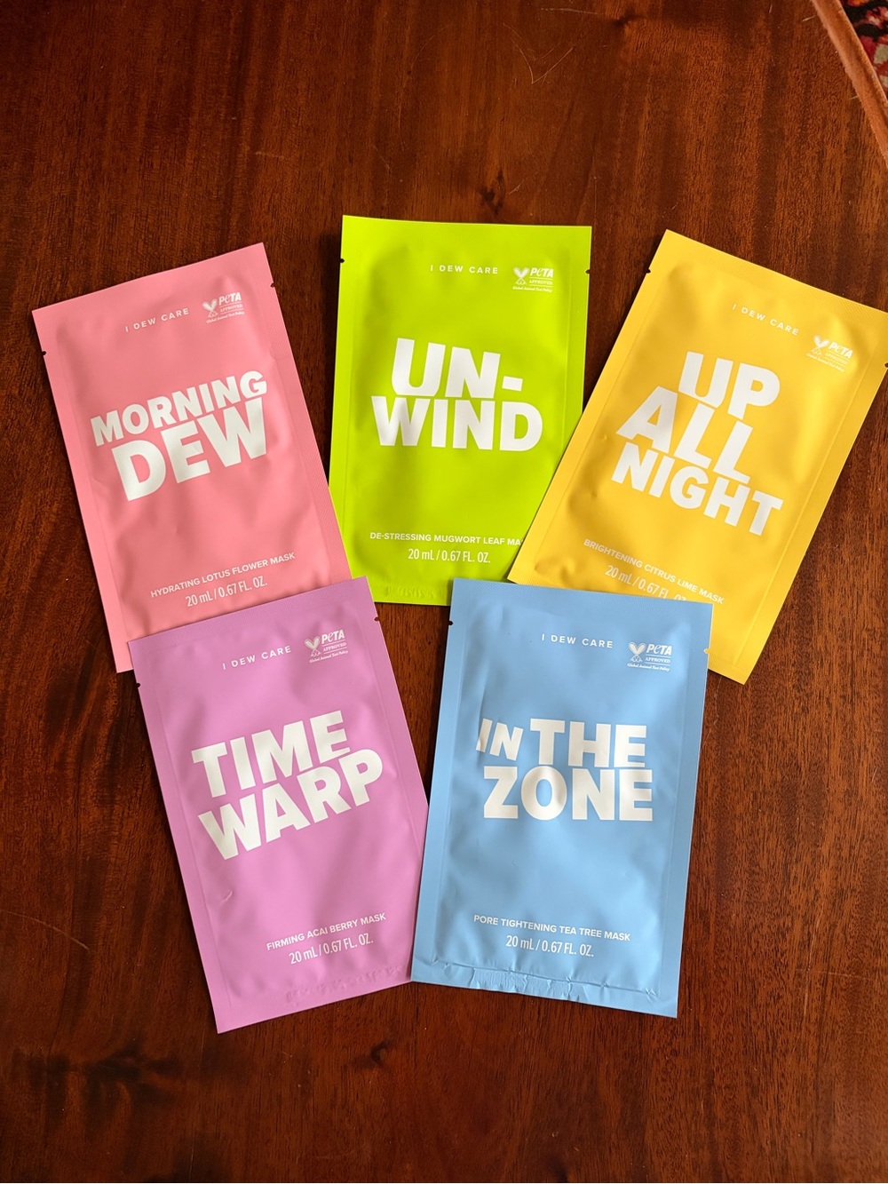 NWT I Dew Care set of 5 face masks